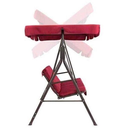 Best Choice Products 2-Person Outdoor Large Convertible Canopy Swing Glider Chair with Removable Cushions - Image 4