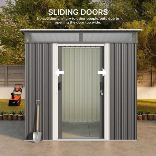 Aiho 6 x Outdoor Storage Shed on Clearance with Sliding Double Doors for Garden - Image 3