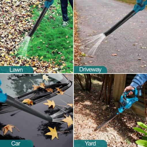 Cordless Leaf Blower 21V 600W 250CFM 130MPH Electrical Handheld Blower with 2 Batteries & Charger - Image 2