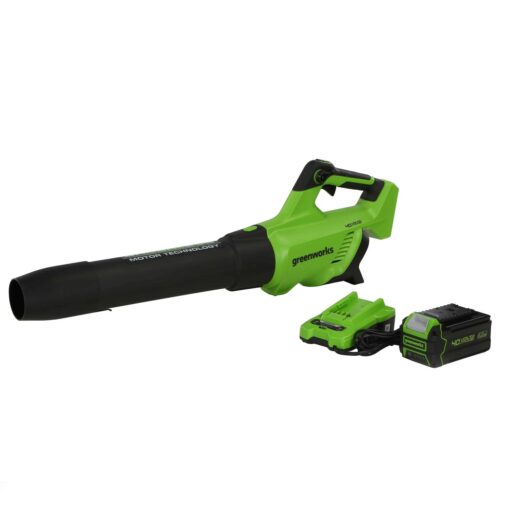 Greenworks 40V Brushless Axial Leaf Blower 4Ah USB Battery