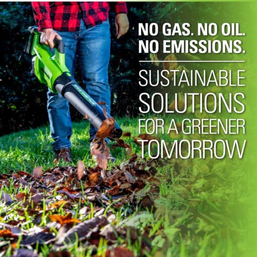 Greenworks 40V Brushless Axial Leaf Blower 4Ah USB Battery - Image 4