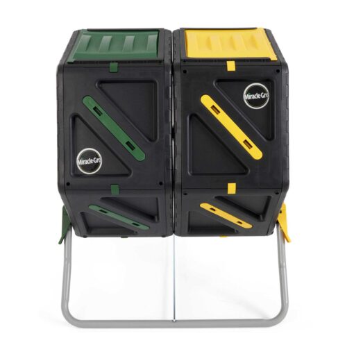 Miracle Gro Dual Chamber Compost Tumbler Outdoor Bin with Easy-Turn System - Image 5
