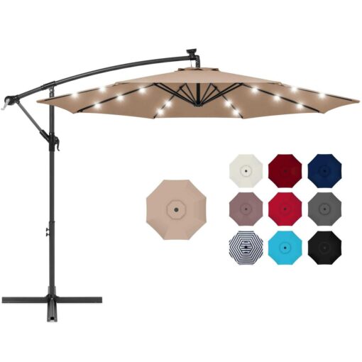 Best Choice Products 10ft Offset Hanging Outdoor Market Patio Umbrella with Easy Tilt Adjustment - Image 2