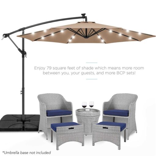 Best Choice Products 10ft Offset Hanging Outdoor Market Patio Umbrella with Easy Tilt Adjustment - Image 3