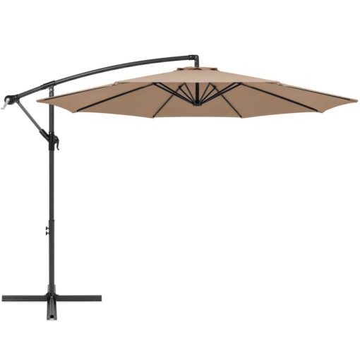 Best Choice Products 10ft Offset Hanging Outdoor Market Patio Umbrella with Easy Tilt Adjustment