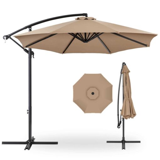 Best Choice Products 10ft Offset Hanging Outdoor Market Patio Umbrella with Easy Tilt Adjustment - Image 5