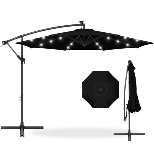 Best Choice Products 10ft Offset Hanging Outdoor Market Patio Umbrella with Easy Tilt Adjustment