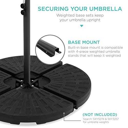 Best Choice Products 10ft Offset Hanging Outdoor Market Patio Umbrella with Easy Tilt Adjustment - Image 2