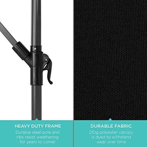 Best Choice Products 10ft Offset Hanging Outdoor Market Patio Umbrella with Easy Tilt Adjustment - Image 5