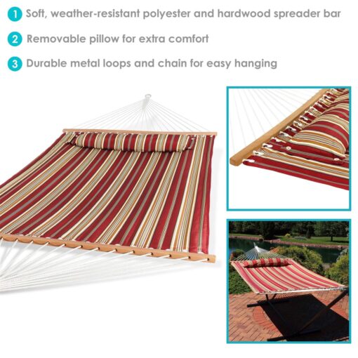 Sunnydaze Decor Quilted Fabric Hammock Spreader Bar - Image 3