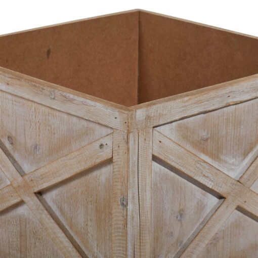 12 in. x 16 in. Light Brown Wood Farmhouse Planter (Set of 3) - Image 5