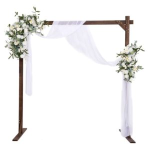 SHUOTAO 7.2FT Wooden Arch Wedding Arch for Ceremony Gorgeous Wooden Arbor Decoration