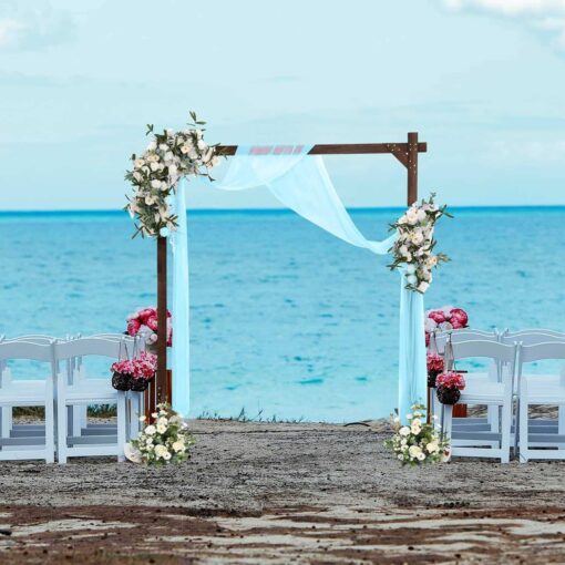 SHUOTAO 7.2FT Wooden Arch Wedding Arch for Ceremony Gorgeous Wooden Arbor Decoration - Image 3