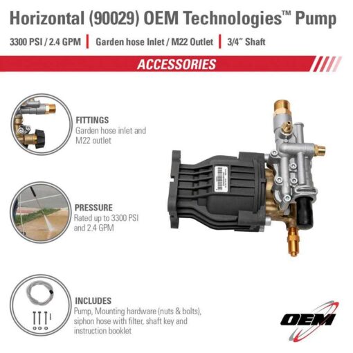 Simpson 90029 OEM 3100 PSI 2.5 GPM Pressure Washer Horizontal Axial Cam Pump Kit - Image 2