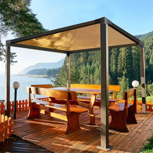 Wilkblck Pergola Brackets 4-Piece Woodworks Pergola Kit 3-Way Right Angle Corner Bracket Elevated Wood Stand Kit Pergola/Gazebo Kit Hardware for 4×4 - Image 2