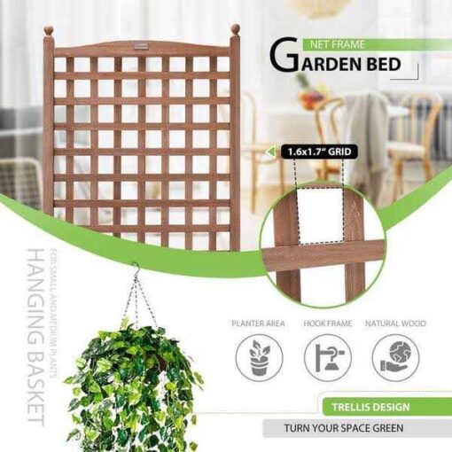 VIVOHOME Wood Planter Raised Bed with Trellis VIVOHOME - Image 2