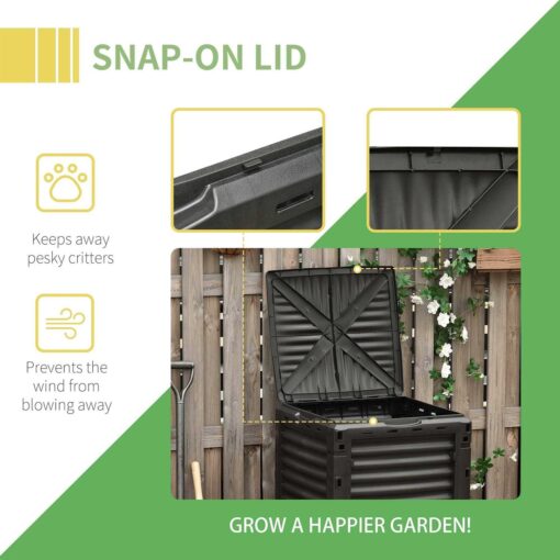 Outsunny Garden Compost Bin 80 Gallon Outdoor Large Capacity Composter Fast Create Fertile Soil Aerating Box - Image 5