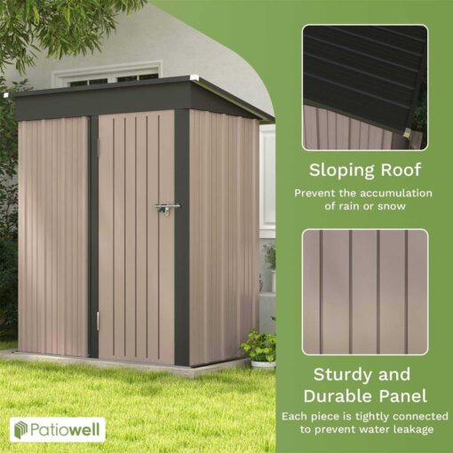 Patiowell 5-ft x 3-ft Steel Storage Shed - Image 5