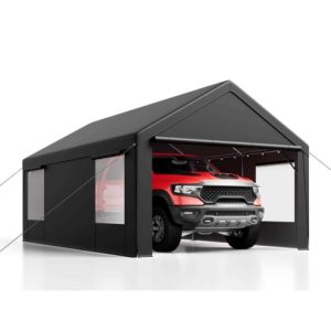 Luckyberry 10’x 20' Heavy Duty Carport with Roll-up Ventilated Windows