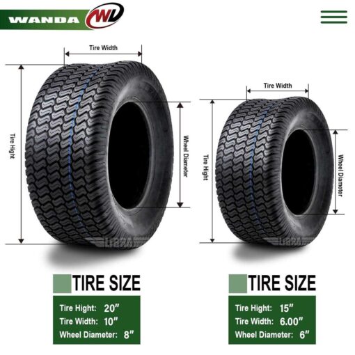 Set 4 Wanda Lawn Mower Turf Tires 4PR - Image 3