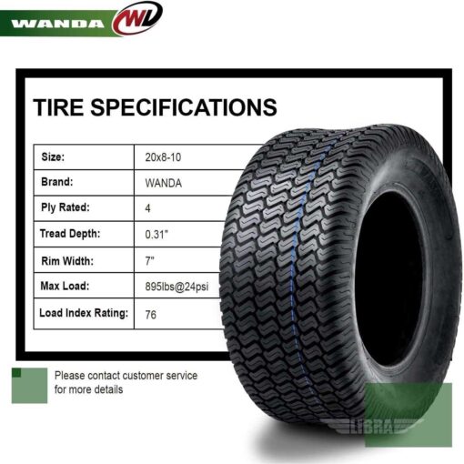 Set 4 Wanda Lawn Mower Turf Tires 4PR - Image 4