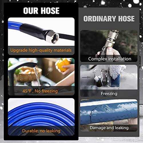 Bipeoo 100FT 30FT 50FT Heated Water Hose for Rv,-45 °F Antifreeze Drinking Garden Water Hose with Energy Saving Thermostat,1/2 Inner Diameter Rv - Image 2