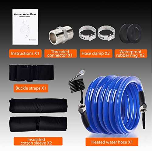 Bipeoo 100FT 30FT 50FT Heated Water Hose for Rv,-45 °F Antifreeze Drinking Garden Water Hose with Energy Saving Thermostat,1/2 Inner Diameter Rv - Image 4