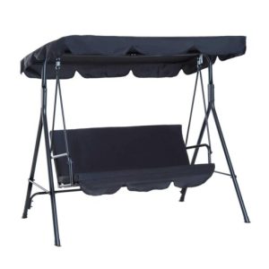 Outsunny 3-Person Porch Lawn Swing with Canopy