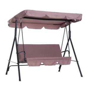 Outsunny 3-Person Porch Lawn Swing with Canopy