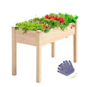 TMEE 4FT Raised Garden Bed with Legs Elevated Garden Box for Vegetable