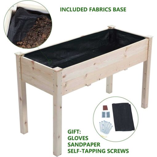 TMEE 4FT Raised Garden Bed with Legs Elevated Garden Box for Vegetable - Image 3