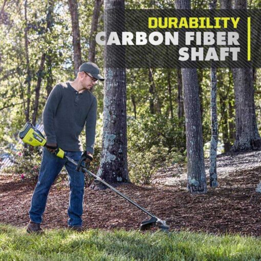 RYOBI 40V HP Brushless Cordless Carbon Fiber Shaft Attachment String Trimmer 4.0 Ah Battery Charger - Image 2