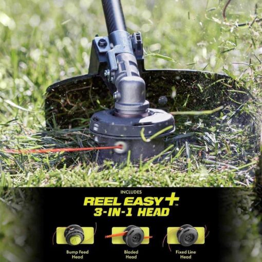 RYOBI 40V HP Brushless Cordless Carbon Fiber Shaft Attachment String Trimmer 4.0 Ah Battery Charger - Image 5