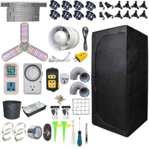 iMeshbean LED Full Spectrum Grow Tent with 48x24x80 Grow Tent and Ventilation Inline Fan