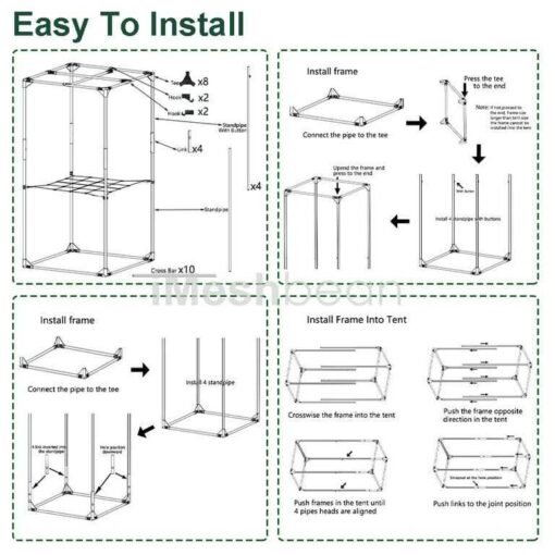 iMeshbean LED Full Spectrum Grow Tent with 48x24x80 Grow Tent and Ventilation Inline Fan - Image 4