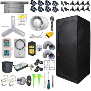 iMeshbean LED Full Spectrum Grow Tent with 48x24x80 Grow Tent and Ventilation Inline Fan