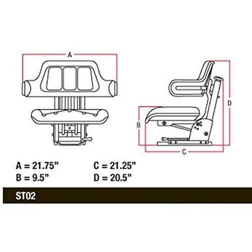 Black Universal Tractor Seat WITH SUSPENSION - Image 2