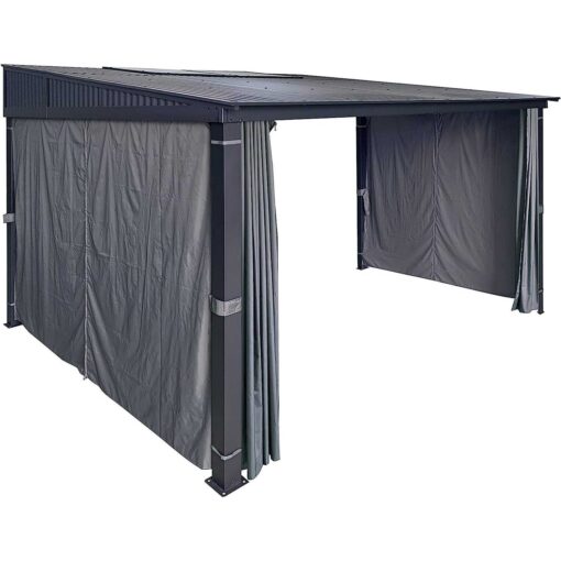 APEX GARDEN Four-Side Privacy Curtain Set for 10-ft x 12-ft Gazebo - Image 3