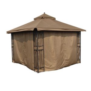 APEX GARDEN Four-Side Privacy Curtain Set for 10-ft x 12-ft Gazebo