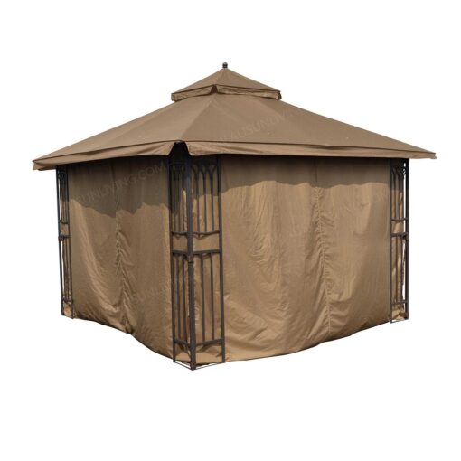 APEX GARDEN Four-Side Privacy Curtain Set for 10-ft x 12-ft Gazebo
