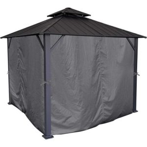 APEX GARDEN Four-Side Privacy Curtain Set for 10-ft x 12-ft Gazebo
