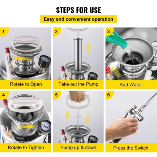 VEVOR Stainless Steel Sprayer Set Wand& Handle& 3.3 Reinforced Hose Tank Sprayer - Image 2