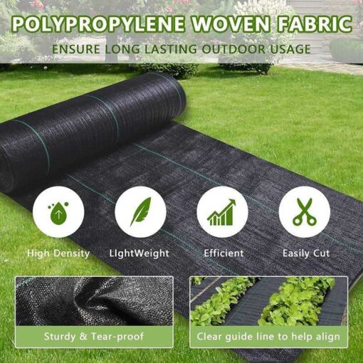 Lgjiaojiao Weed Barrier Landscape Fabric Heavy Duty Weed Block Gardening Ground Cover Mat - Image 5