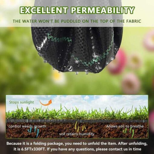 Lgjiaojiao Weed Barrier Landscape Fabric Heavy Duty Weed Block Gardening Ground Cover Mat - Image 3