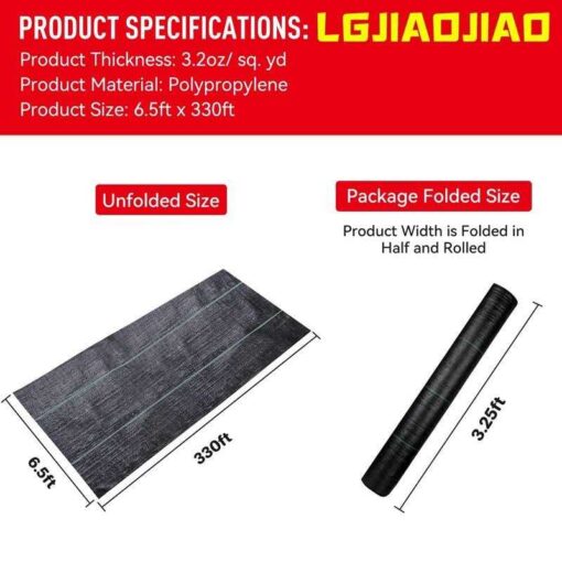Lgjiaojiao Weed Barrier Landscape Fabric Heavy Duty Weed Block Gardening Ground Cover Mat - Image 4