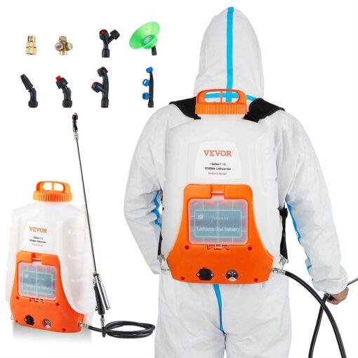 VEVOR Backpack Sprayer 4 Gal Tank 0-90 PSI Adjustable Pressure Battery Powered