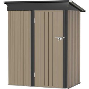 Greesum Metal Outdoor Storage Shed 5ft x 3ft Steel Utility Tool Shed Storage House with Door & Lock
