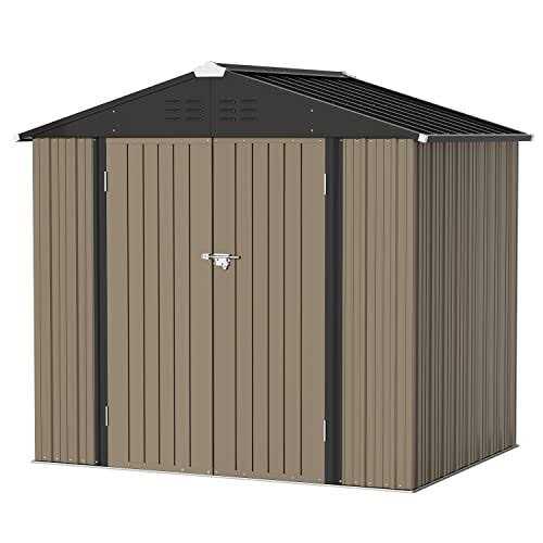 Greesum Metal Outdoor Storage Shed 5ft x 3ft Steel Utility Tool Shed Storage House with Door & Lock