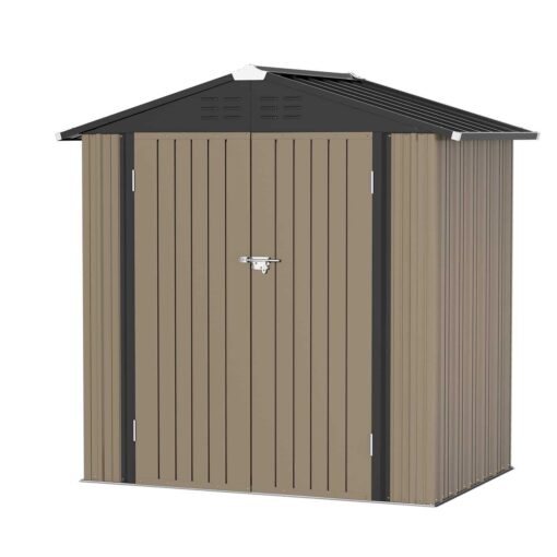 Greesum Metal Outdoor Storage Shed 5ft x 3ft Steel Utility Tool Shed Storage House with Door & Lock