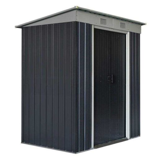 Greesum Metal Outdoor Storage Shed 5ft x 3ft Steel Utility Tool Shed Storage House with Door & Lock - Image 3